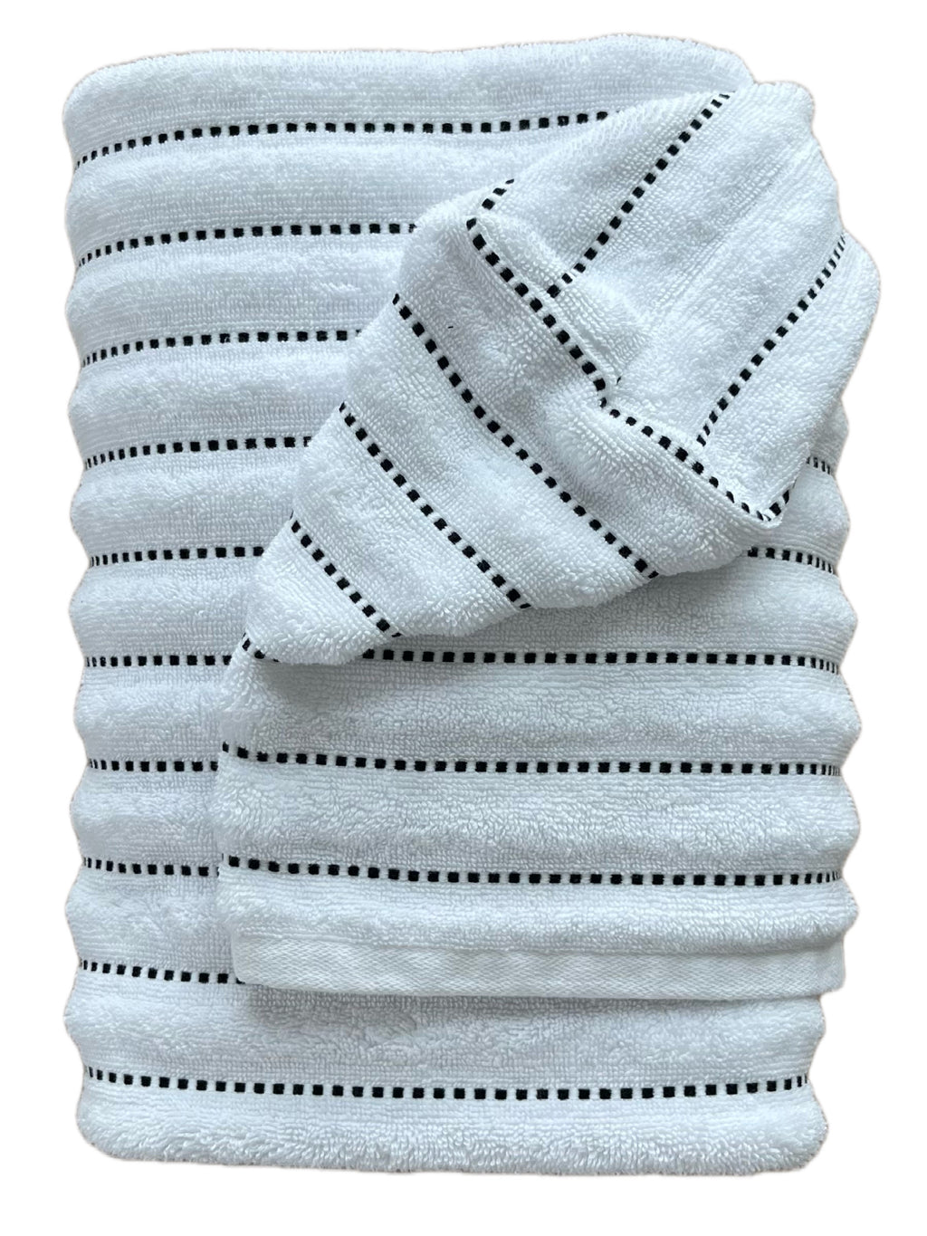 Thin Black Stripe hooded bath towel