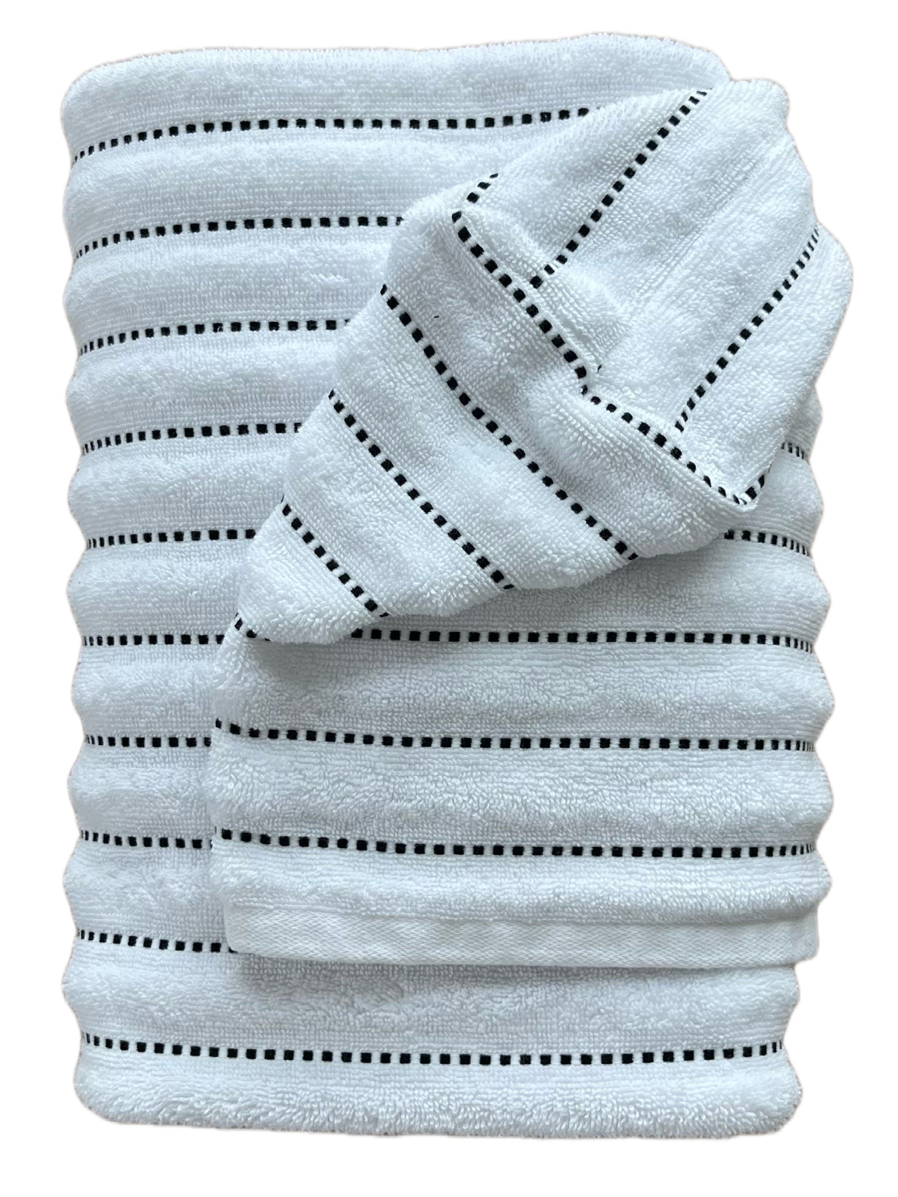 Thin Black Stripe hooded bath towel