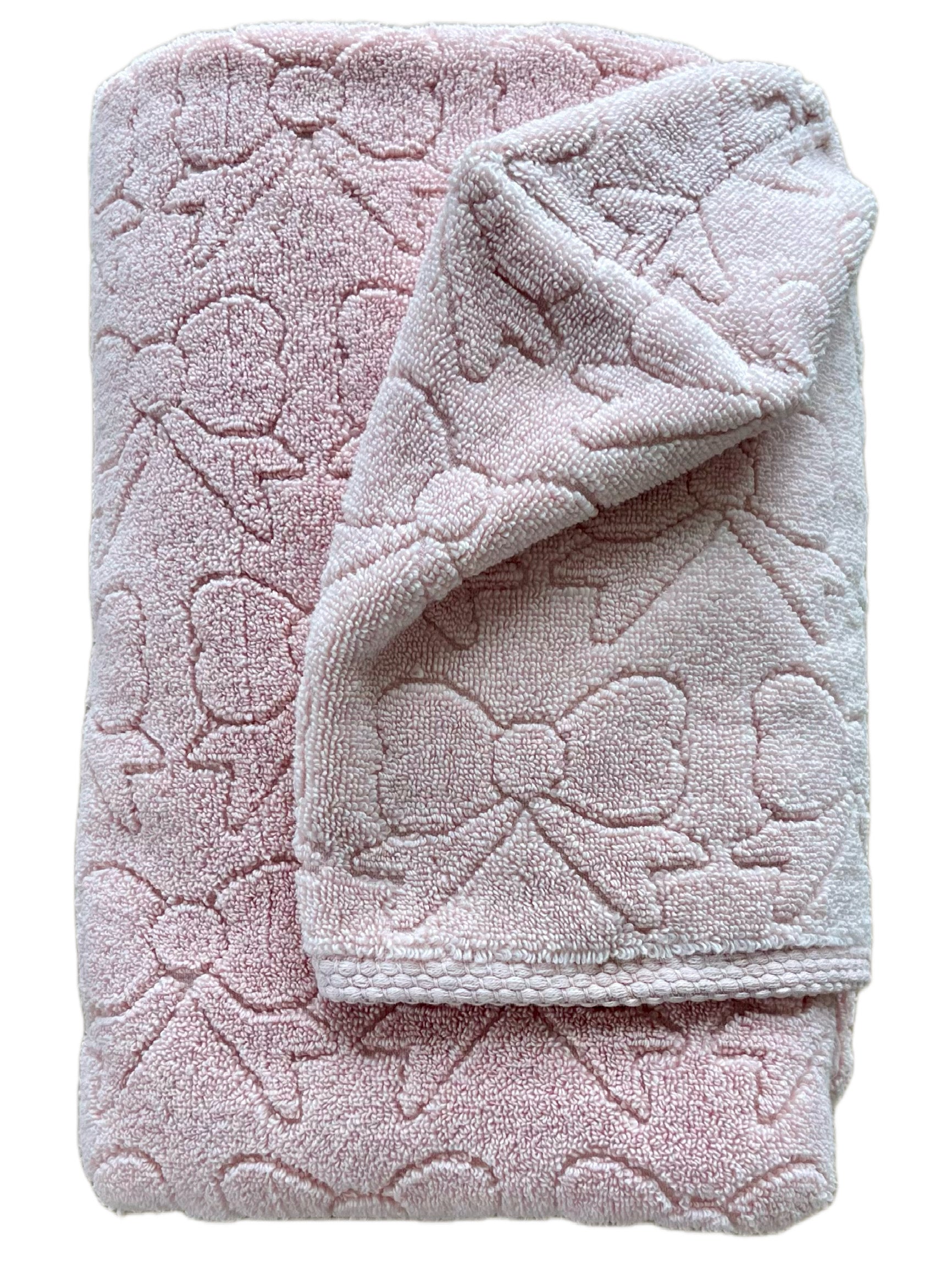 Bows on Pink hooded bath towel