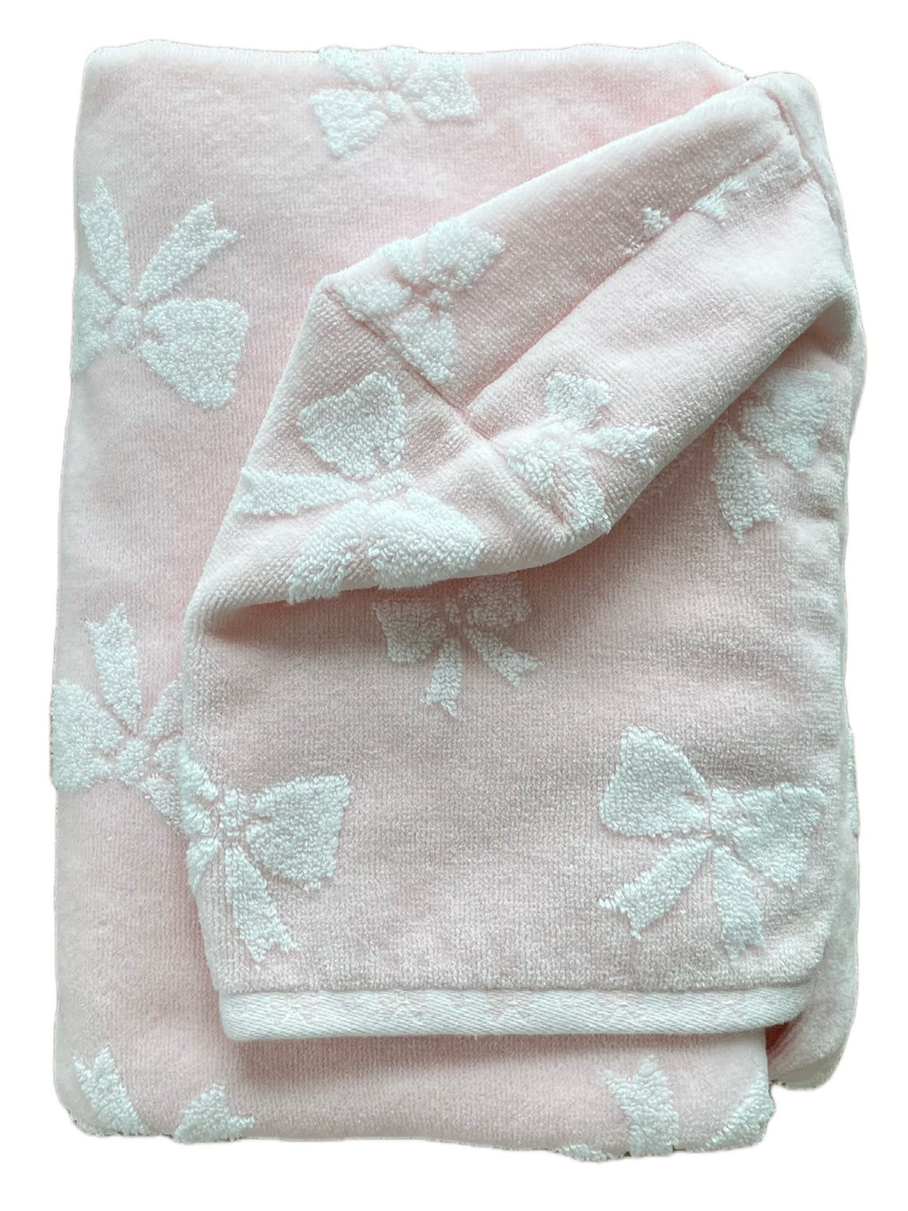 White Bows on Pink hooded bath towel