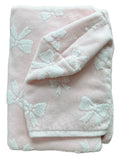 White Bows on Pink hooded bath towel