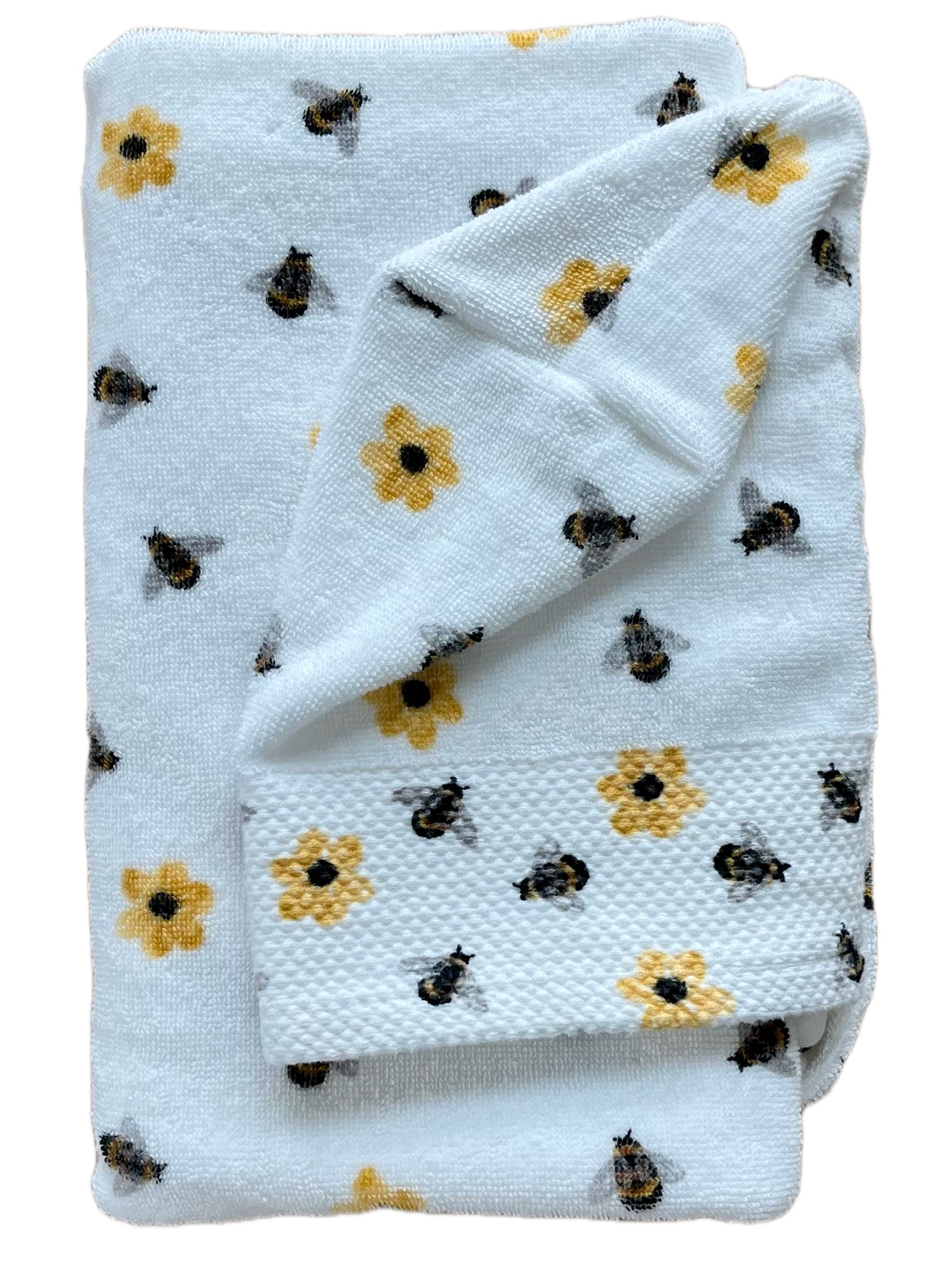 Bees and Flowers hooded bath towel