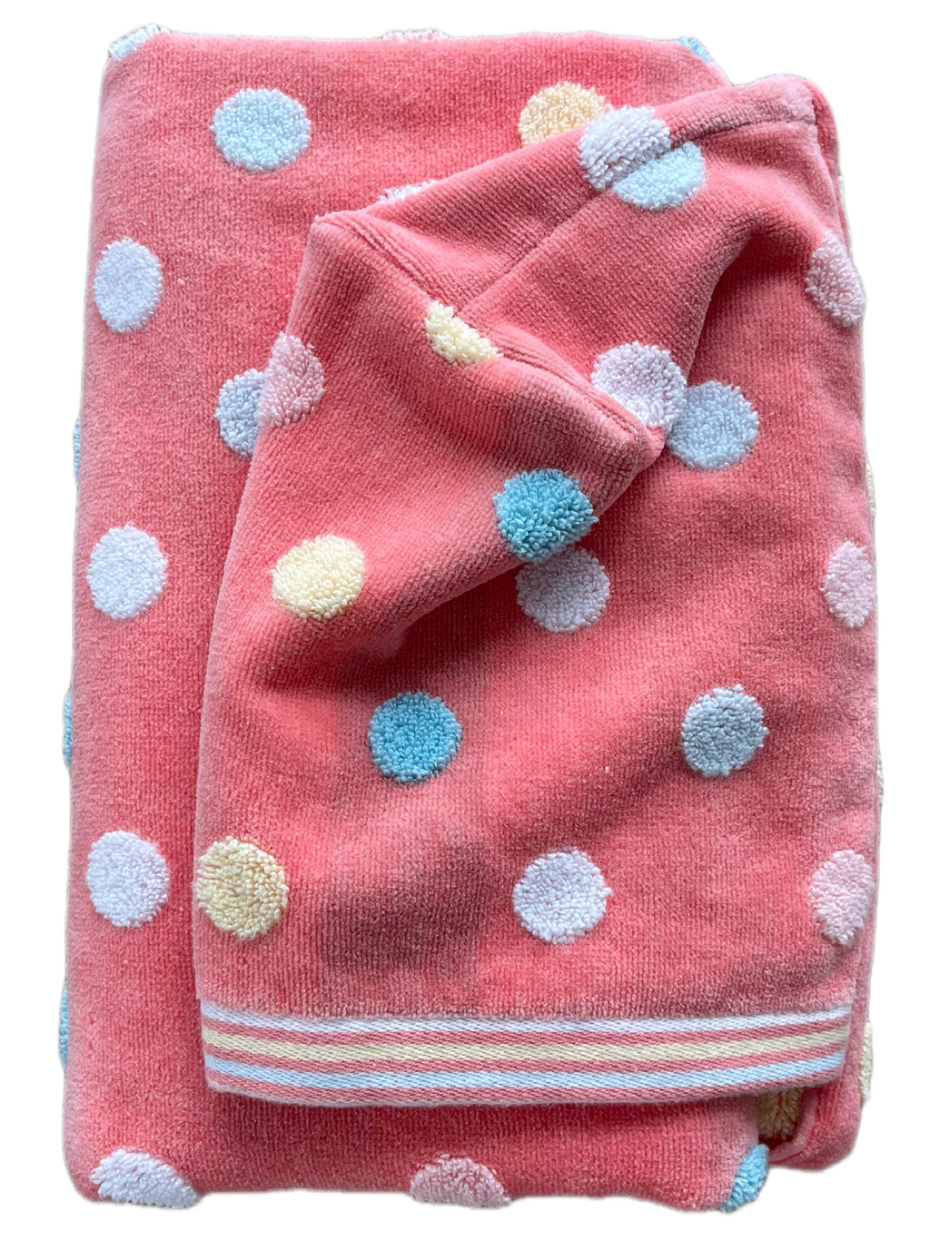 Pink Polka-Dot hooded bath towel