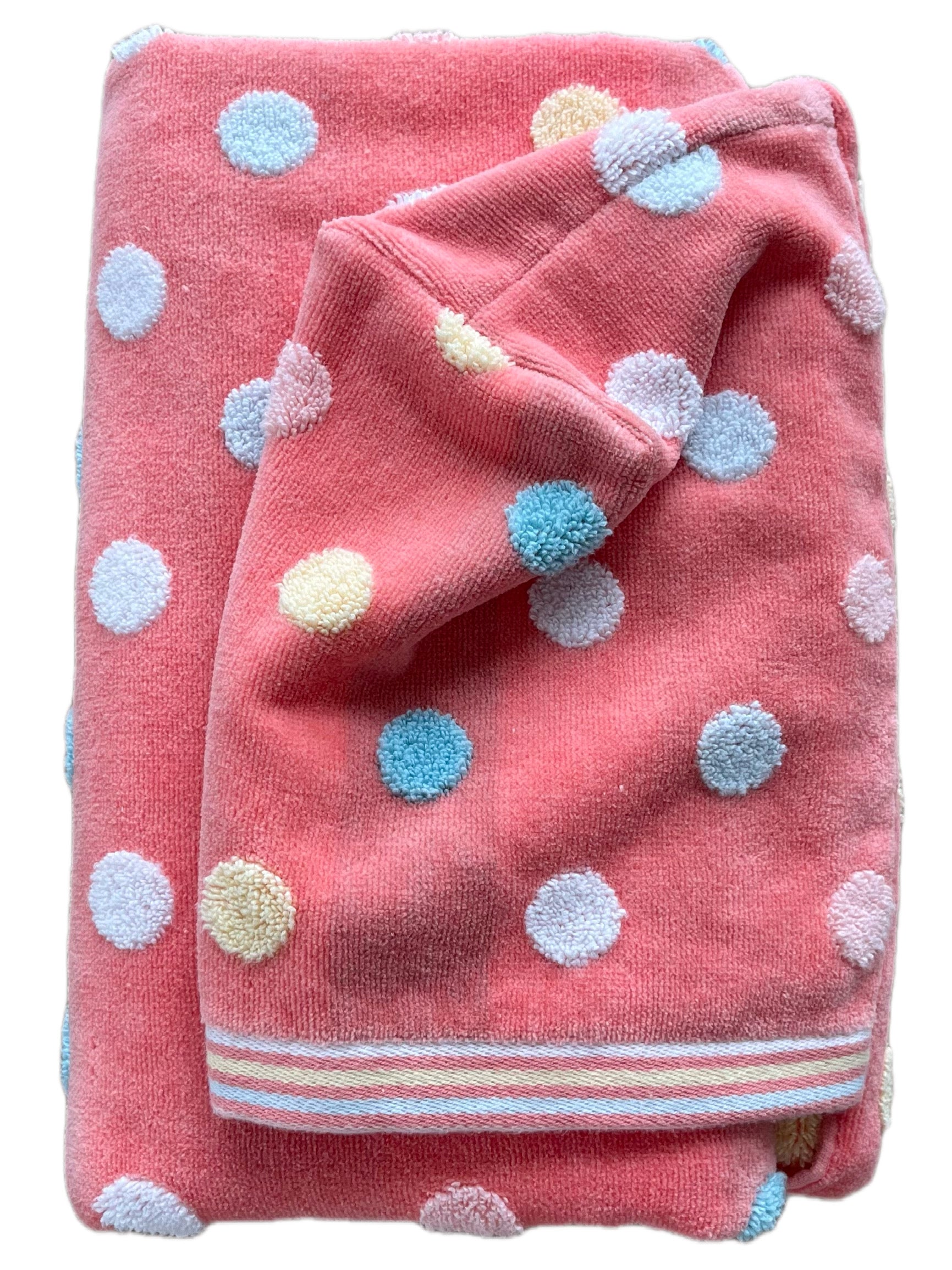Pink Polka-Dot hooded bath towel