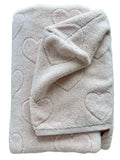 Peach Hearts hooded bath towel