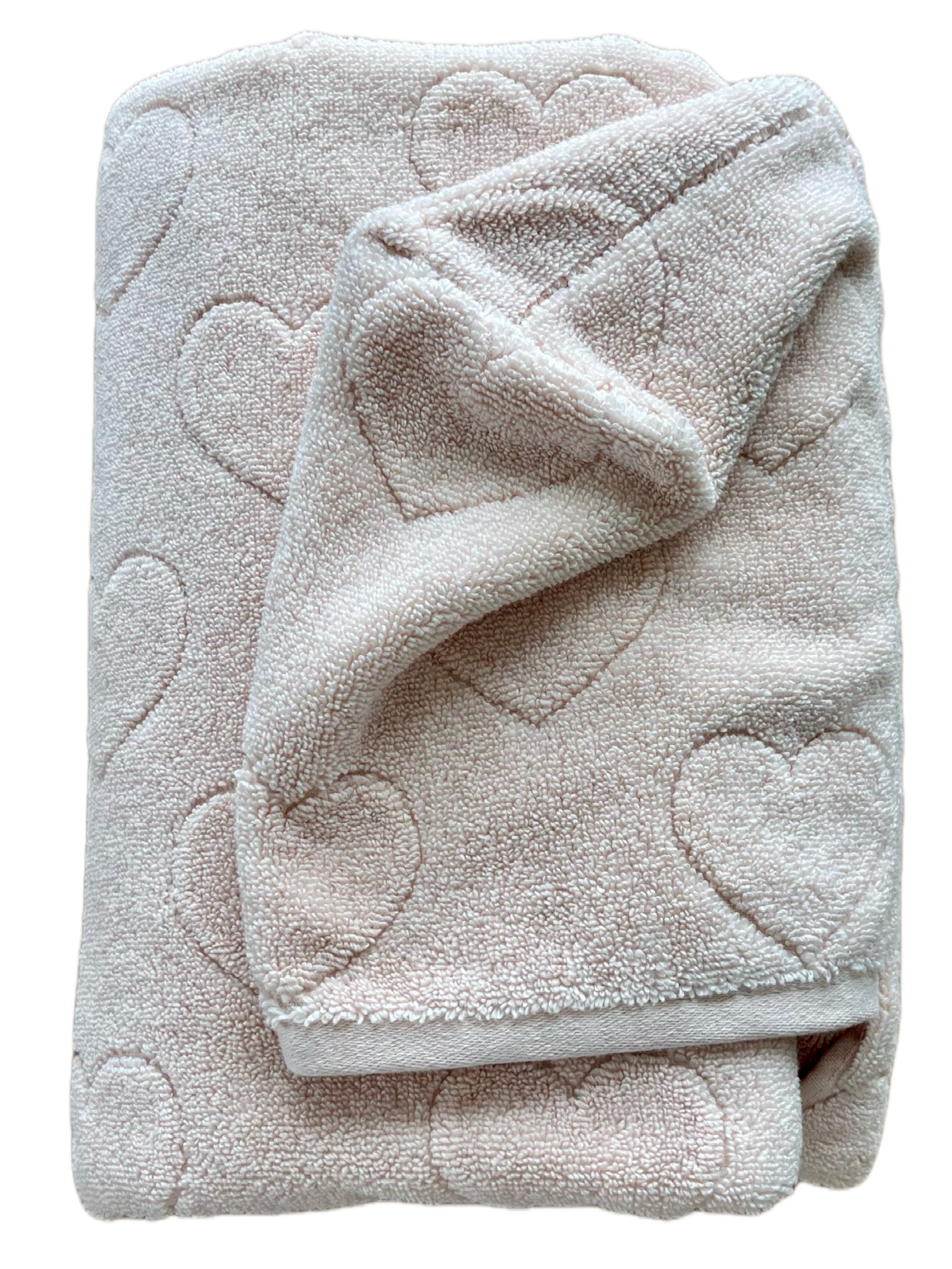 Peach Hearts hooded bath towel