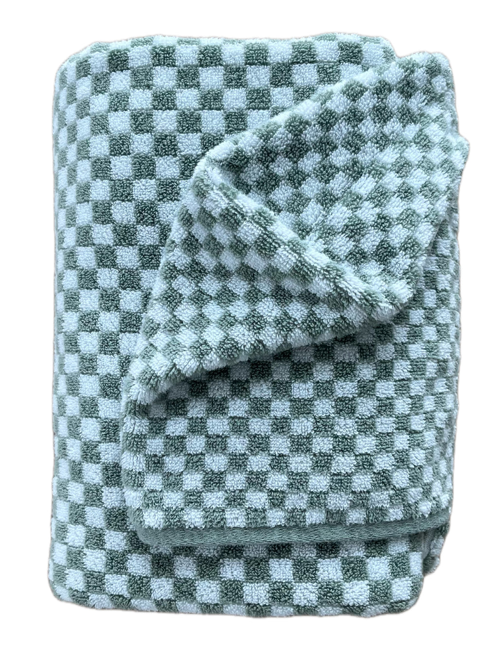 Green Checkered hooded bath towel