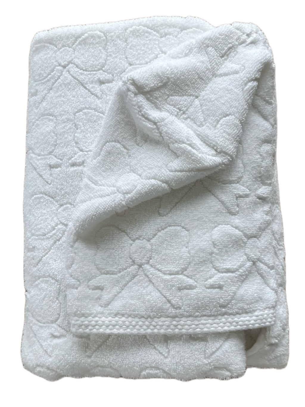Bows on White hooded bath towel