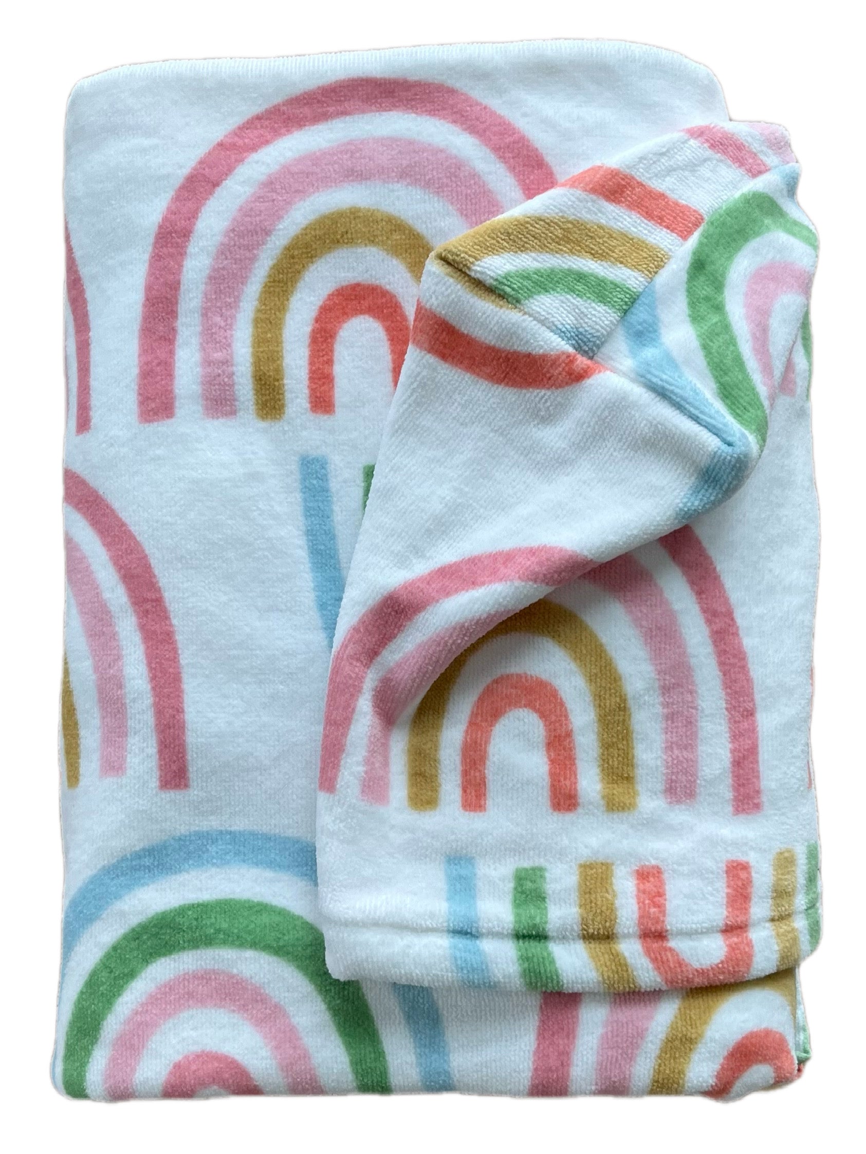 White Rainbow hooded bath towel