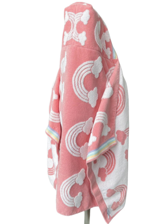 Pink Rainbow hooded bath towel