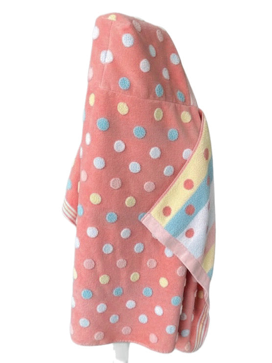 Pink Polka-Dot hooded bath towel