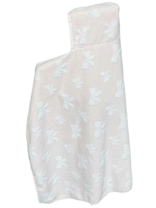 White Bows on Pink hooded bath towel