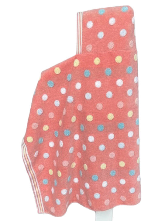Pink Polka-Dot hooded bath towel
