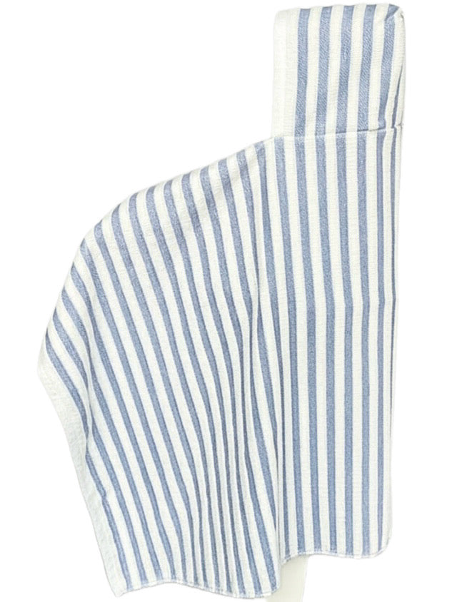 Broad Blue and White Stripe hooded bath towel